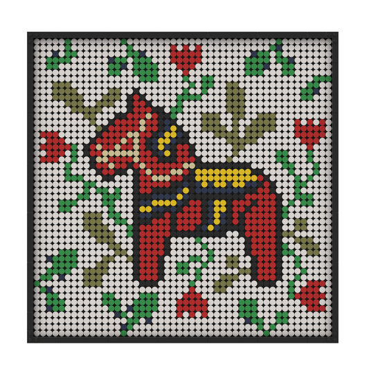 Pixel Brick Art Kits - Rainbow Dala Horse